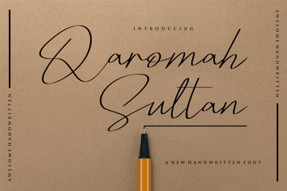 Qaromahsultan: A Modern Script Font for Editorial Design