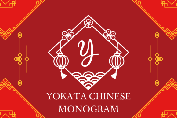Yokata Chinese Monogram: A Rhombus-Shaped Decorative Font for Editorial Design